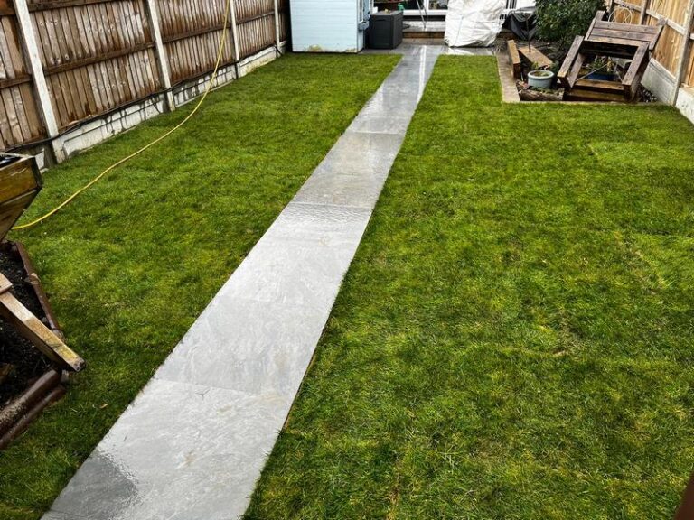 back garden path turf corringham 01